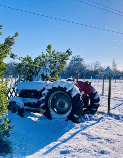 La ferme de la Chasseloire sous la neige près de Nantes