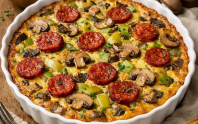 Clafoutis aux poireaux et chorizo