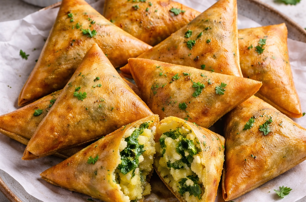Recette de bricks aux pommes de terre et aux épinards avec des produits frais et locaux trouvées à la Ferme de la Chasseloire près de Nantes