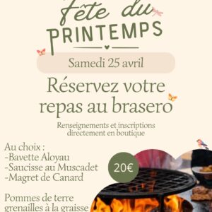 Acompte pour le repas de la fête du printemps à la ferme de la chasseloire près de nantes avec brasedia